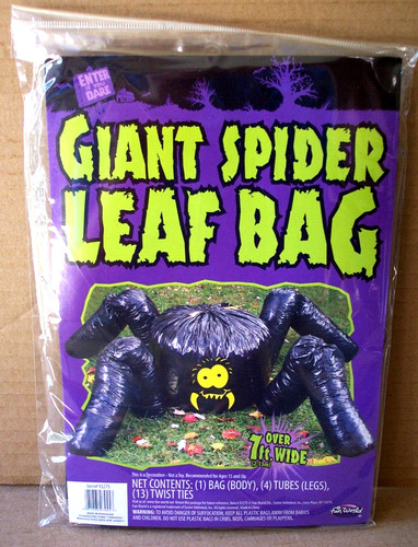 Giant spider leaf bag over - spider, 7'