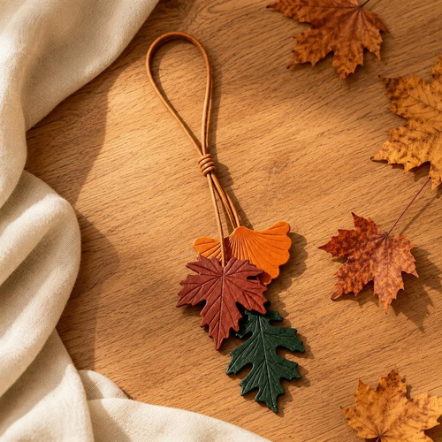 Leather maple ginkgo leaf - leaf, bag